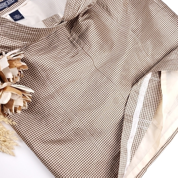 Lands' End Silk Plaid Check Silk Pencil Skirt Sz 6 - Picture 7 of 10